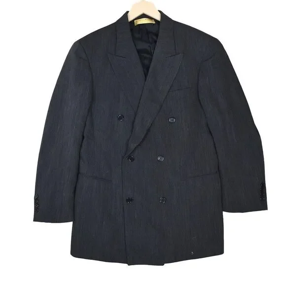 Vintage Donna Karan Signature Blazer 40 R Made in Italy 100% Wool Double Breast - Picture 3 of 10